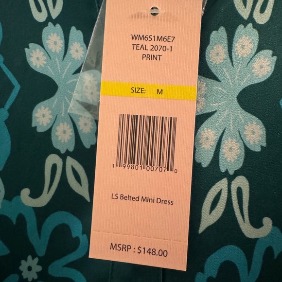 Nannette Teal Floral Long Sleeve Dress - Picture 4 of 7